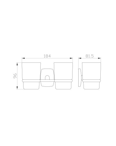 Два стакана для зубных щеток с держателем WONZON & WOGHAND, Хром (WW-1801)