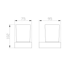 Стакан для зубных щеток с держателем WONZON & WOGHAND, Хром (WW-8321)