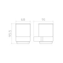 Стакан для зубных щеток с держателем WONZON & WOGHAND, Черный (WW-7721)