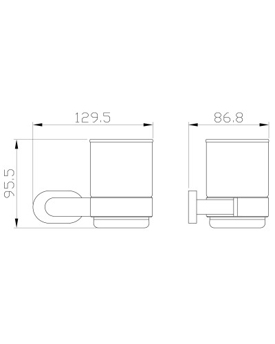Стакан для зубных щеток с держателем WONZON & WOGHAND, Хром (WW-8421)