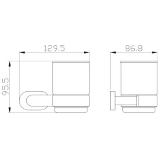 Стакан для зубных щеток с держателем WONZON & WOGHAND, Глянцевое золото (WW-8421-LG)