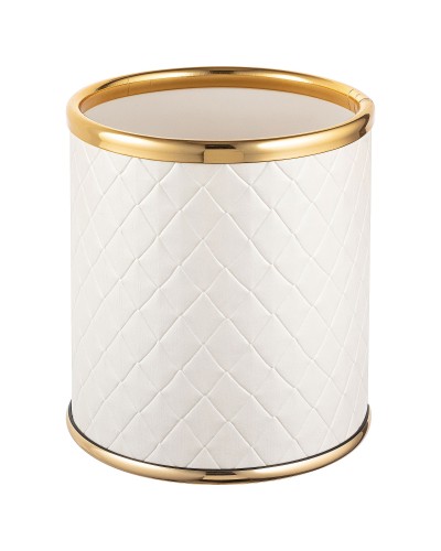 Стакан настольный Geralis M-NCWG-M Ромб бежевый, кант золото