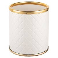 Стакан настольный Geralis M-NCWG-M Ромб бежевый, кант золото