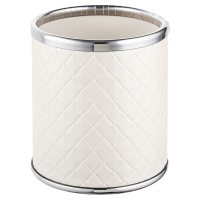 Стакан настольный Geralis M-NCWH-M Ромб белый, кант хром