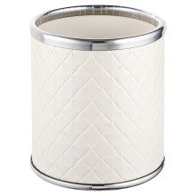 Стакан настольный Geralis M-NCWH-M Ромб белый, кант хром