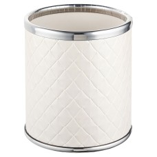 Стакан настольный Geralis M-NCWH-M Ромб белый, кант хром