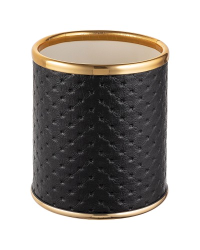 Стакан настольный Geralis M-PBG-M PUNTO чёрный, кант золото