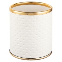 Стакан настольный Geralis M-PWG-M PUNTO белое, кант золото