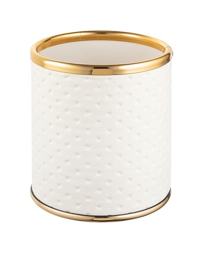 Стакан настольный Geralis M-PWG-M PUNTO белое, кант золото