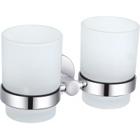 Два стакана для зубных щеток с держателем WONZON & WOGHAND, Хром (WW-8128)