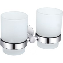 Два стакана для зубных щеток с держателем WONZON & WOGHAND, Хром (WW-8128)