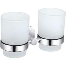 Два стакана для зубных щеток с держателем WONZON & WOGHAND, Хром (WW-8128)