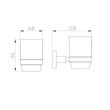 Стакан для зубных щеток с держателем WONZON & WOGHAND, Хром (WW-8121)