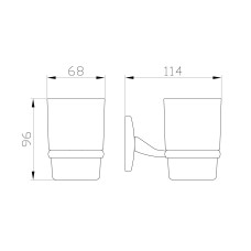 Стакан для зубных щеток с держателем WONZON & WOGHAND, Хром (WW-1101)