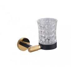Стакан для зубных щеток с держателем WONZON & WOGHAND, Черный/Золото (WW-9221)