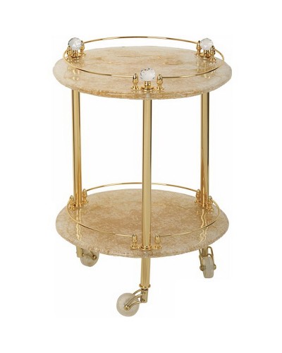 Столик Migliore Cristalia 16850 на колесиках Золото с кристаллами Swarovski