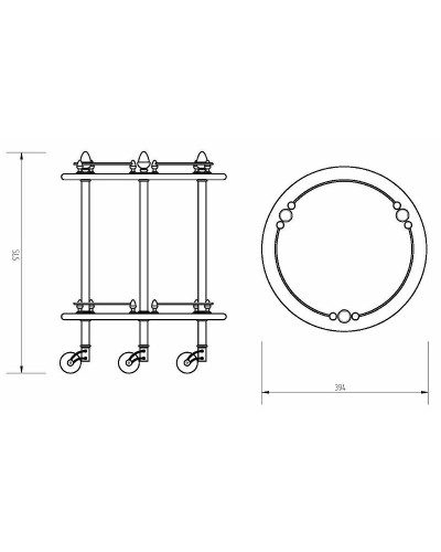 Столик Migliore Elisabetta 17015 на колесиках Бронза