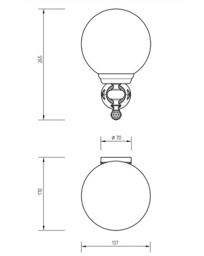 Светильник Migliore Cristalia 16846 Золото кристалл Swarovski.