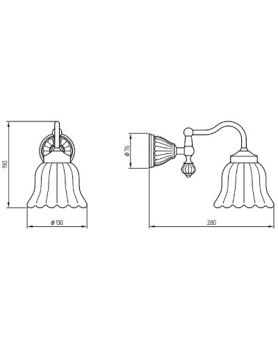 Светильник Migliore Olivia 17535 Золото Белый