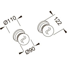 Набор настенных светильников 2 шт серый матовый Jacob Delafon Cleo 1889 EB729-MWB