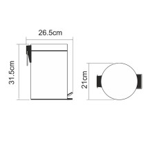 Ведро для мусора WasserKRAFT K-635W Белое матовое