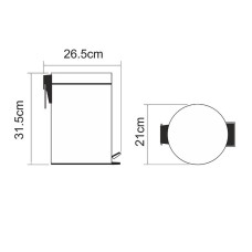 Ведро для мусора WasserKRAFT K-635W Белое матовое