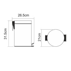 Ведро для мусора WasserKRAFT K-635B Черное матовое