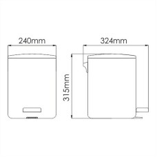 Ведро для мусора WasserKRAFT K-649 Нержавеющая сталь