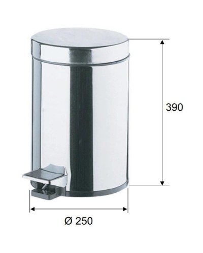 Мусорное ведро 12 л Remer Bagno RB503CR