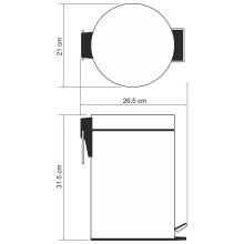 Ведро для мусора WasserKRAFT Ammer K-665 5 л Хром матовый