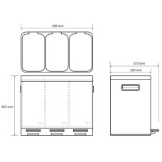 Контейнер для сортировки мусора 3×14л Bemeta Home 104315262