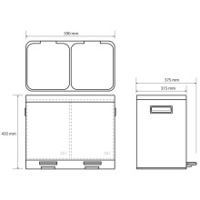 Контейнер для сортировки мусора 2×20л Bemeta Home 104315272