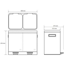 Контейнер для сортировки мусора 2×20л Bemeta Home 104315272