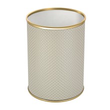 Ведро для мусора 3л открытое Geralis M-RWG-B Ромб белое, кант золото