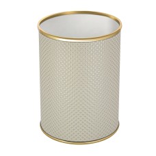 Ведро для мусора 3л открытое Geralis M-RWG-B Ромб белое, кант золото