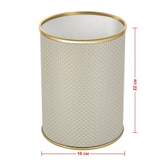 Ведро для мусора 3л открытое Geralis M-RWG-B Ромб белое, кант золото