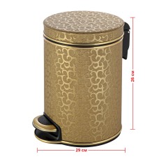 Ведро для мусора 5л Geralis V-FGG-B FLOWER золото, кант золото