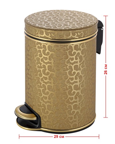Ведро для мусора 5л Geralis V-FGG-B FLOWER золото, кант золото