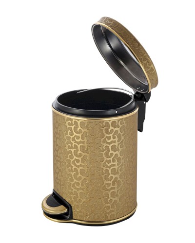 Ведро для мусора 5л Geralis V-FGG-B FLOWER золото, кант золото