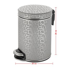 Ведро для мусора 5л Geralis V-FHH-B FLOWER серебро, кант хром