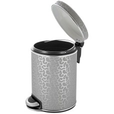 Ведро для мусора 5л Geralis V-FHH-B FLOWER серебро, кант хром