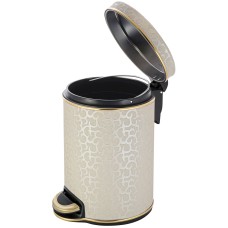 Ведро для мусора 5л Geralis V-FLG-B FLOWER бежевое, кант золото