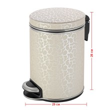 Ведро для мусора 5л Geralis V-FLH-B FLOWER бежевое, кант хром