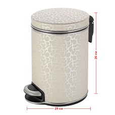 Ведро для мусора 5л Geralis V-FLH-B FLOWER бежевое, кант хром