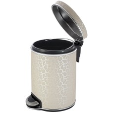 Ведро для мусора 5л Geralis V-FLH-B FLOWER бежевое, кант хром