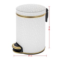 Ведро для мусора 5л Geralis V-FWG-B FLOWER белое, кант золото