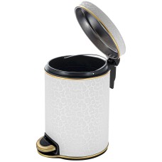 Ведро для мусора 5л Geralis V-FWG-B FLOWER белое, кант золото