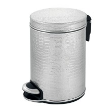 Ведро для мусора 5л Geralis V-KHH-B CROCO серебро, кант хром