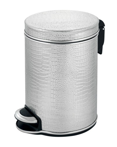 Ведро для мусора 5л Geralis V-KHH-B CROCO серебро, кант хром