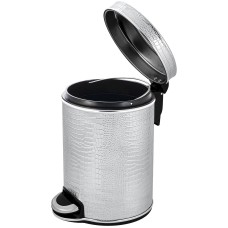 Ведро для мусора 5л Geralis V-KHH-B CROCO серебро, кант хром